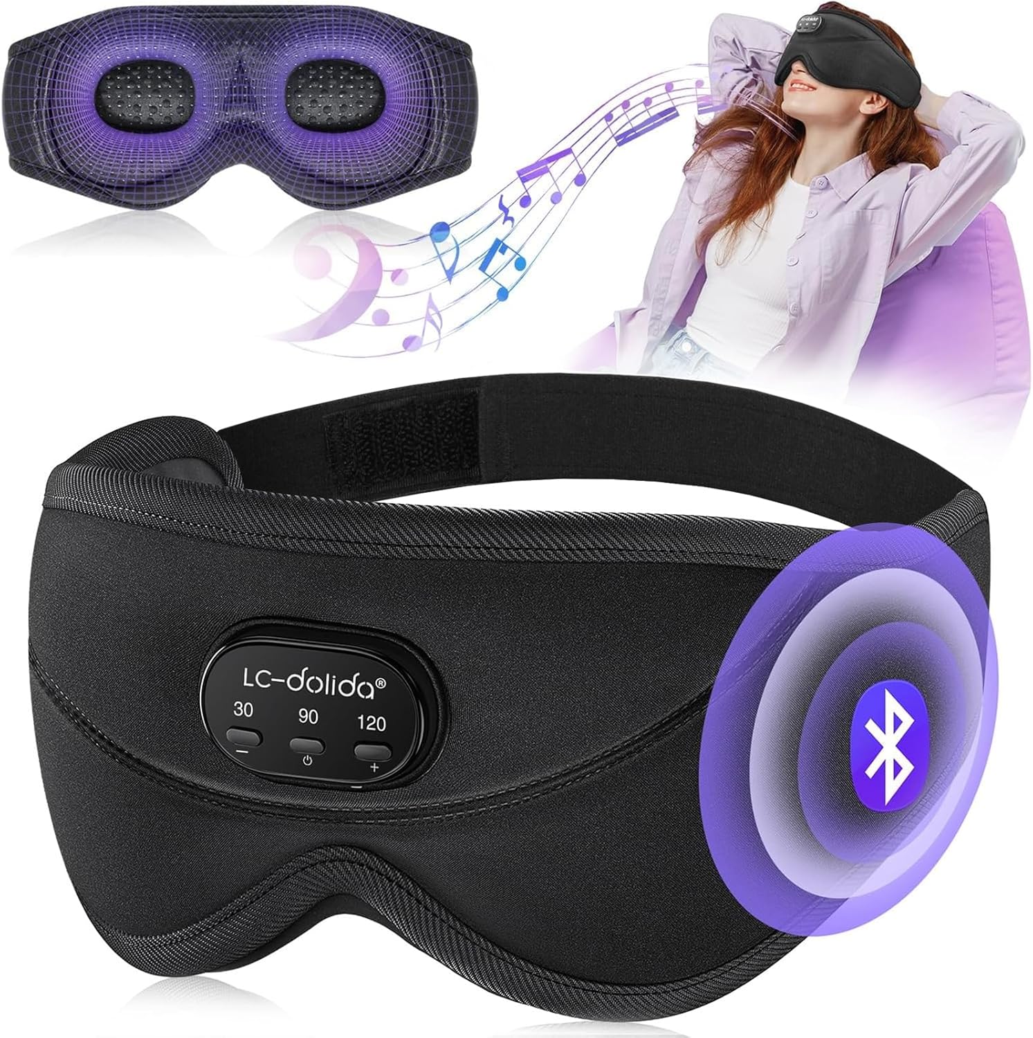 Bluetooth Sleep Mask with Soft Fabric